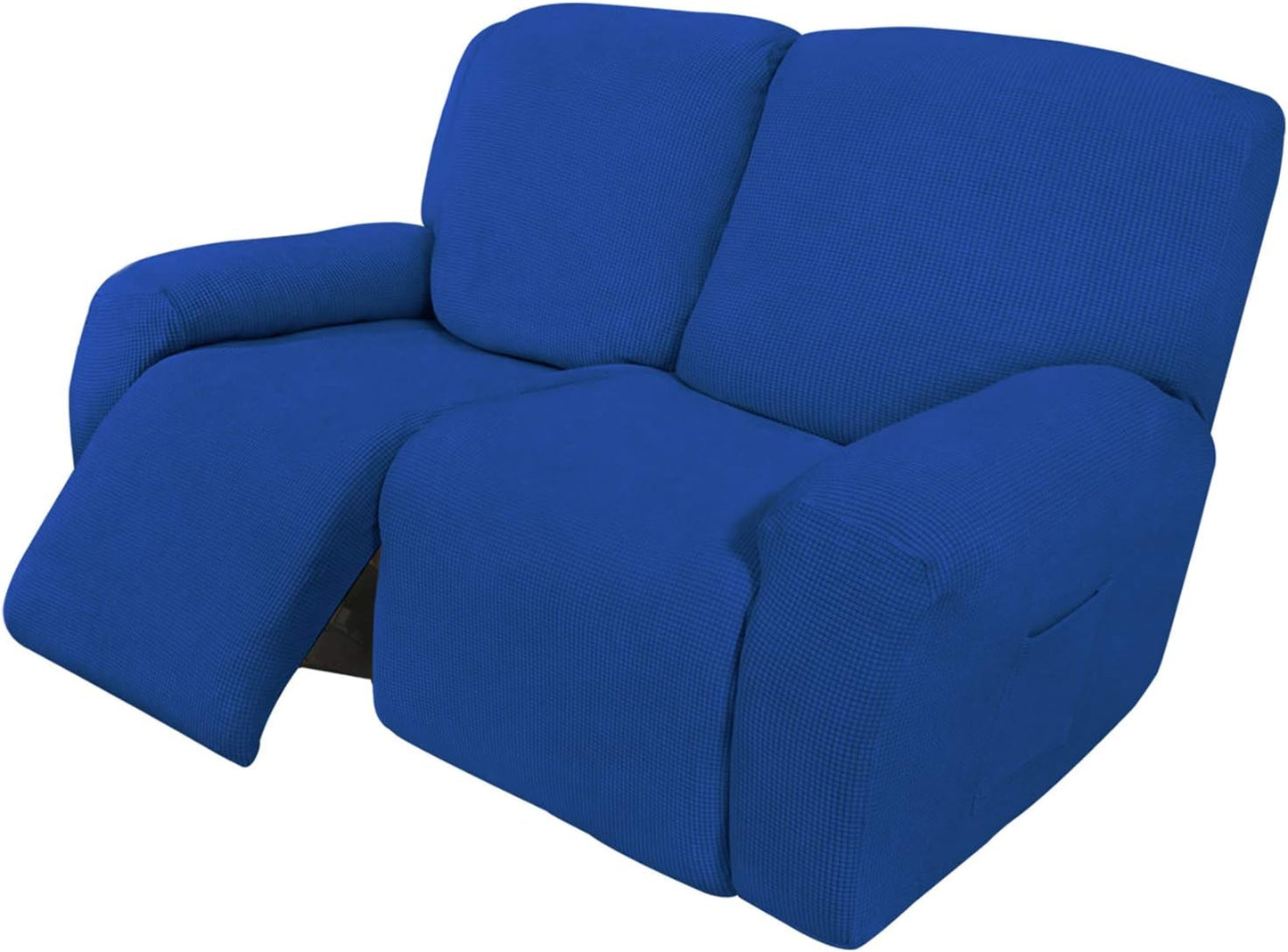 Recliner Stretch Sofa Slipcover Sofa Cover 4-Pieces Furniture Protector Couch Soft with Elastic Bottom Spandex Jacquard Fabric Small Checks(Large,Black)