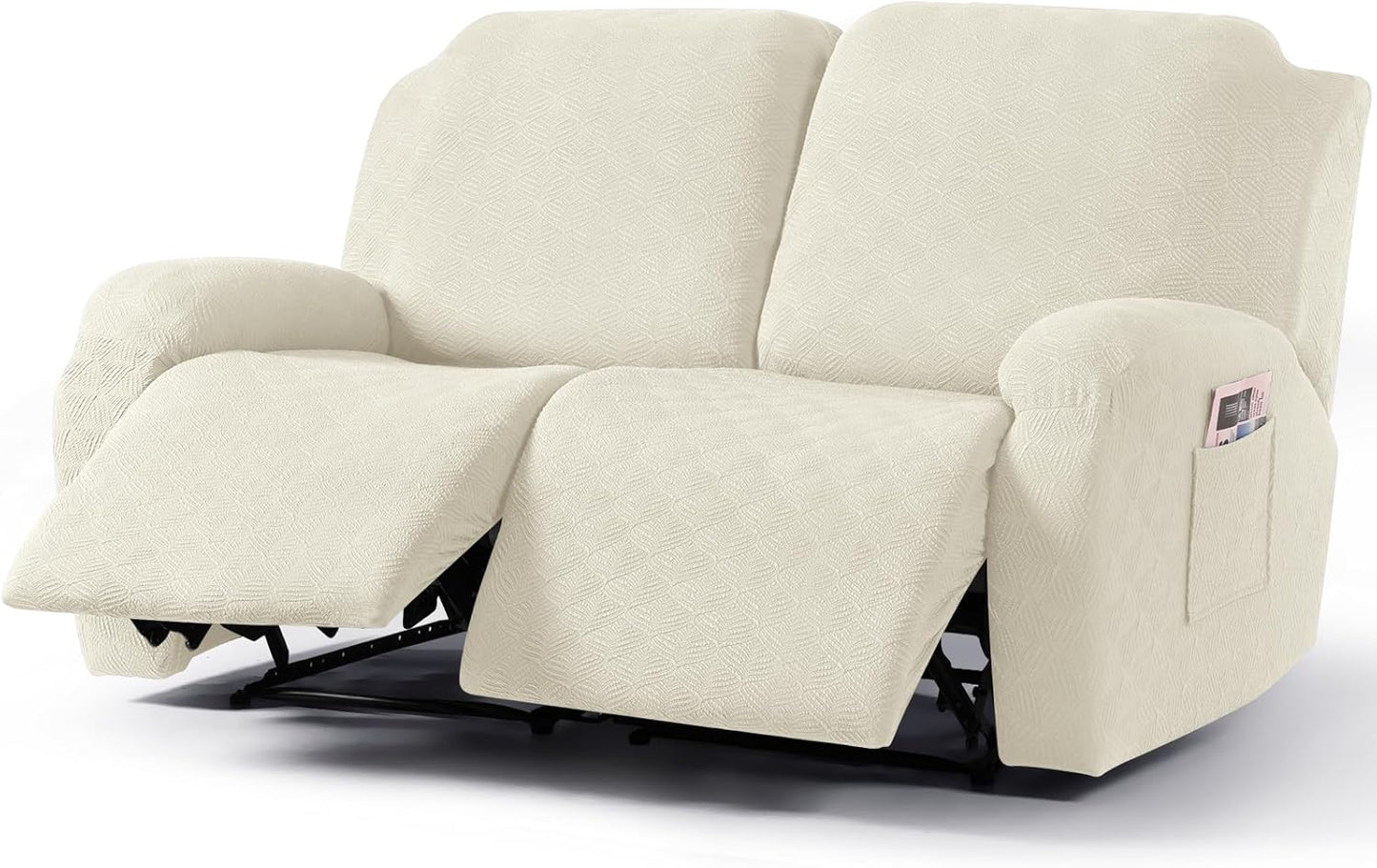 Recliner Covers Recliner Chair Covers Reclining Couch Covers Sofa Slipcovers Stretch Soft Washable (Single-Seater, Cream)