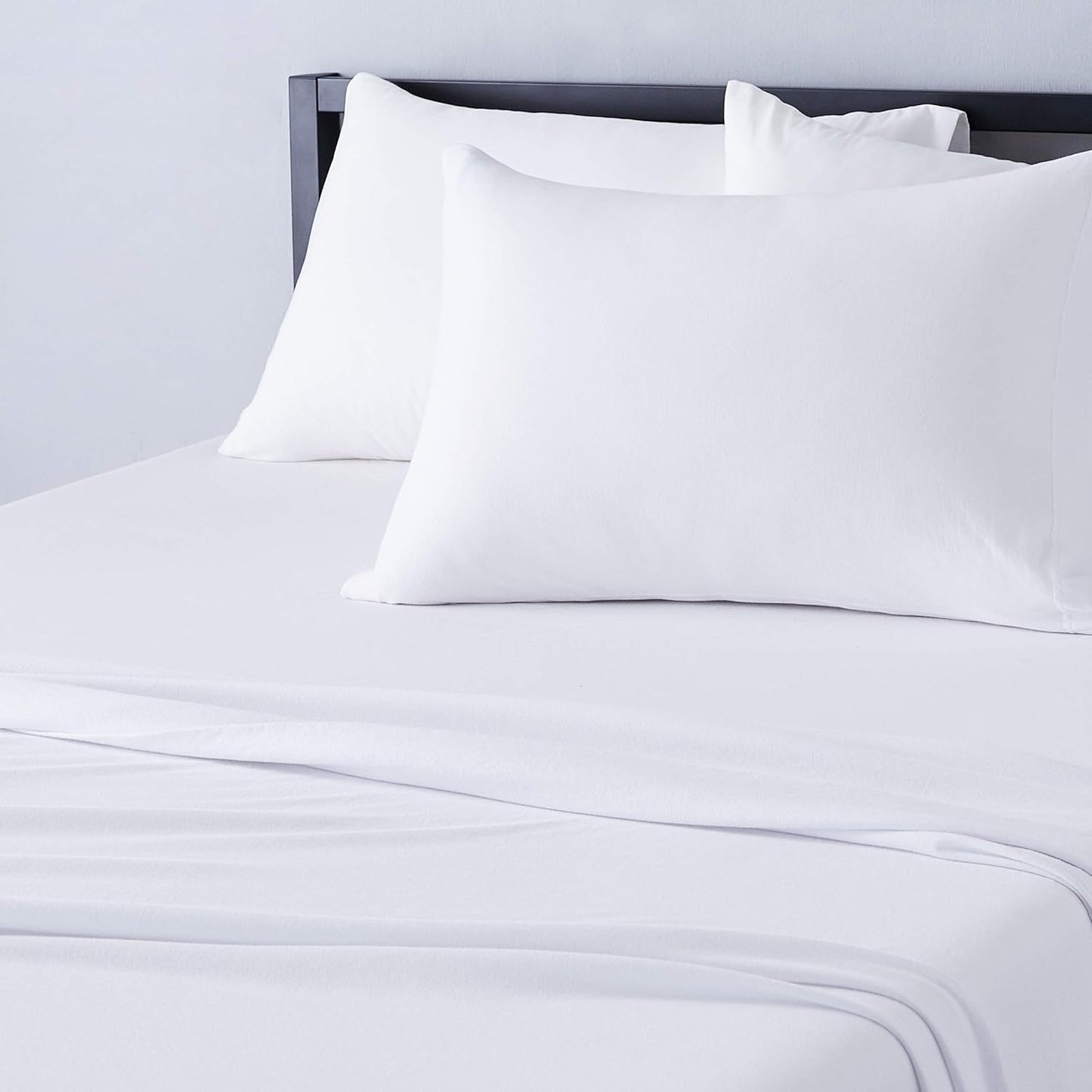 Basics 4 Piece Bed Sheets Set, 100% Cotton Jersey, Includes Super Soft, Flat and Fitted Sheets, Pillowcase, King, Oatmeal, Solid