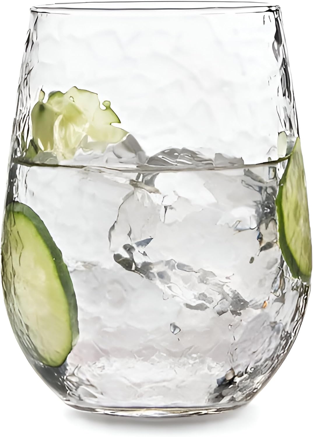 Libbey Hammered Stemless All-Purpose Wine Glasses, 17-ounce, Set of 8