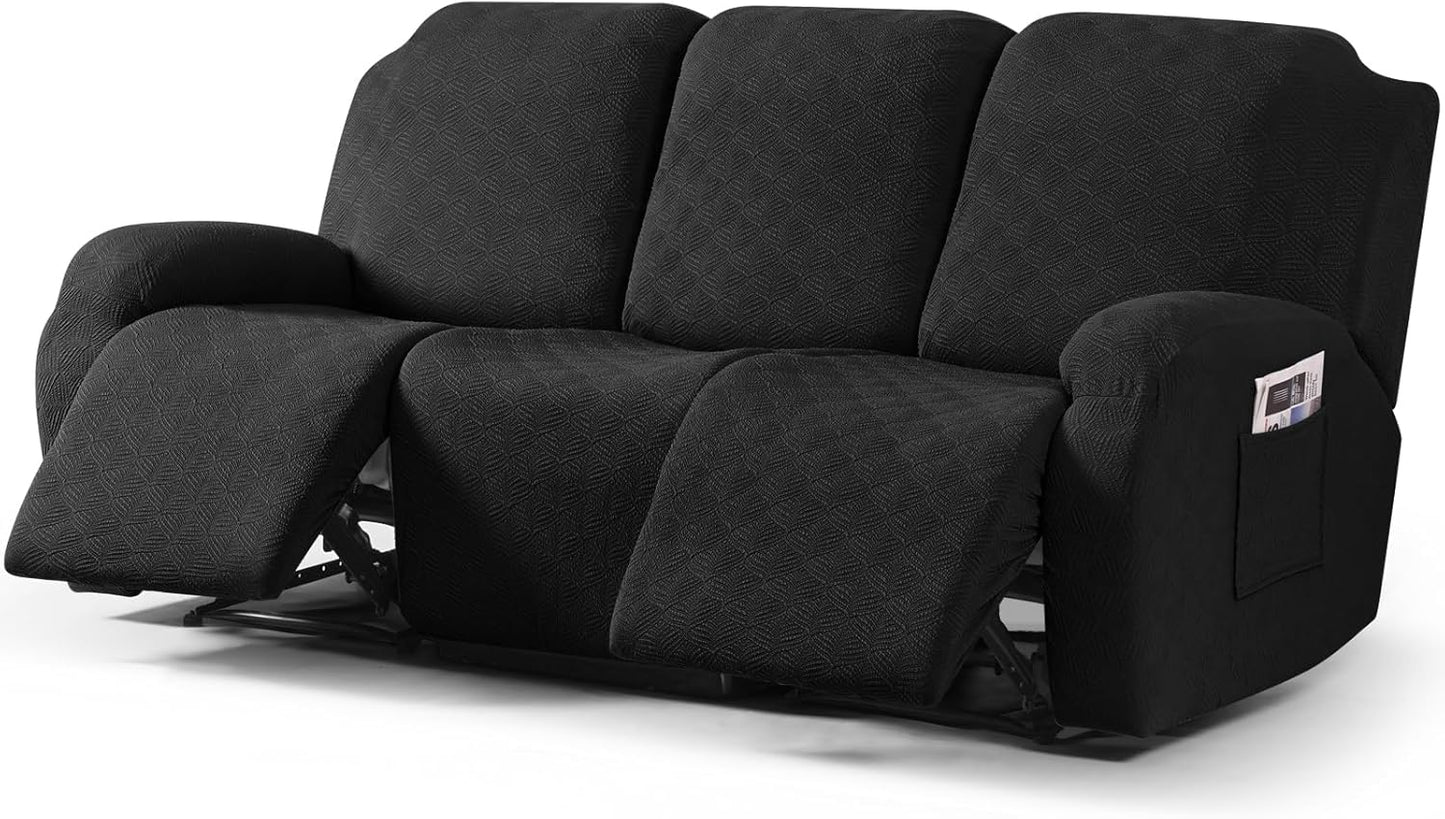 Recliner Covers Recliner Chair Covers Reclining Couch Covers Sofa Slipcovers Stretch Soft Washable (Single-Seater, Cream)