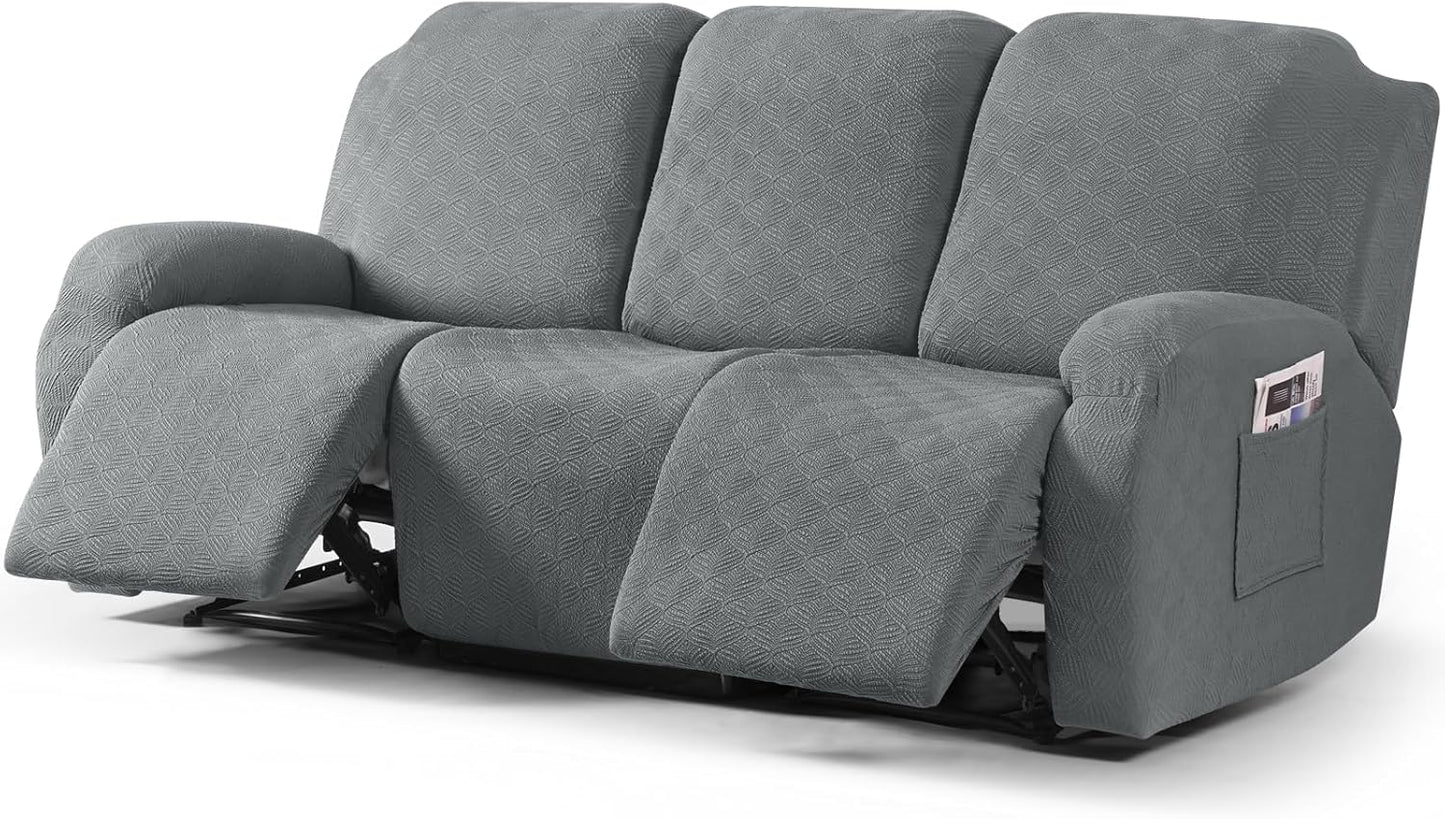 Recliner Covers Recliner Chair Covers Reclining Couch Covers Sofa Slipcovers Stretch Soft Washable (Single-Seater, Cream)