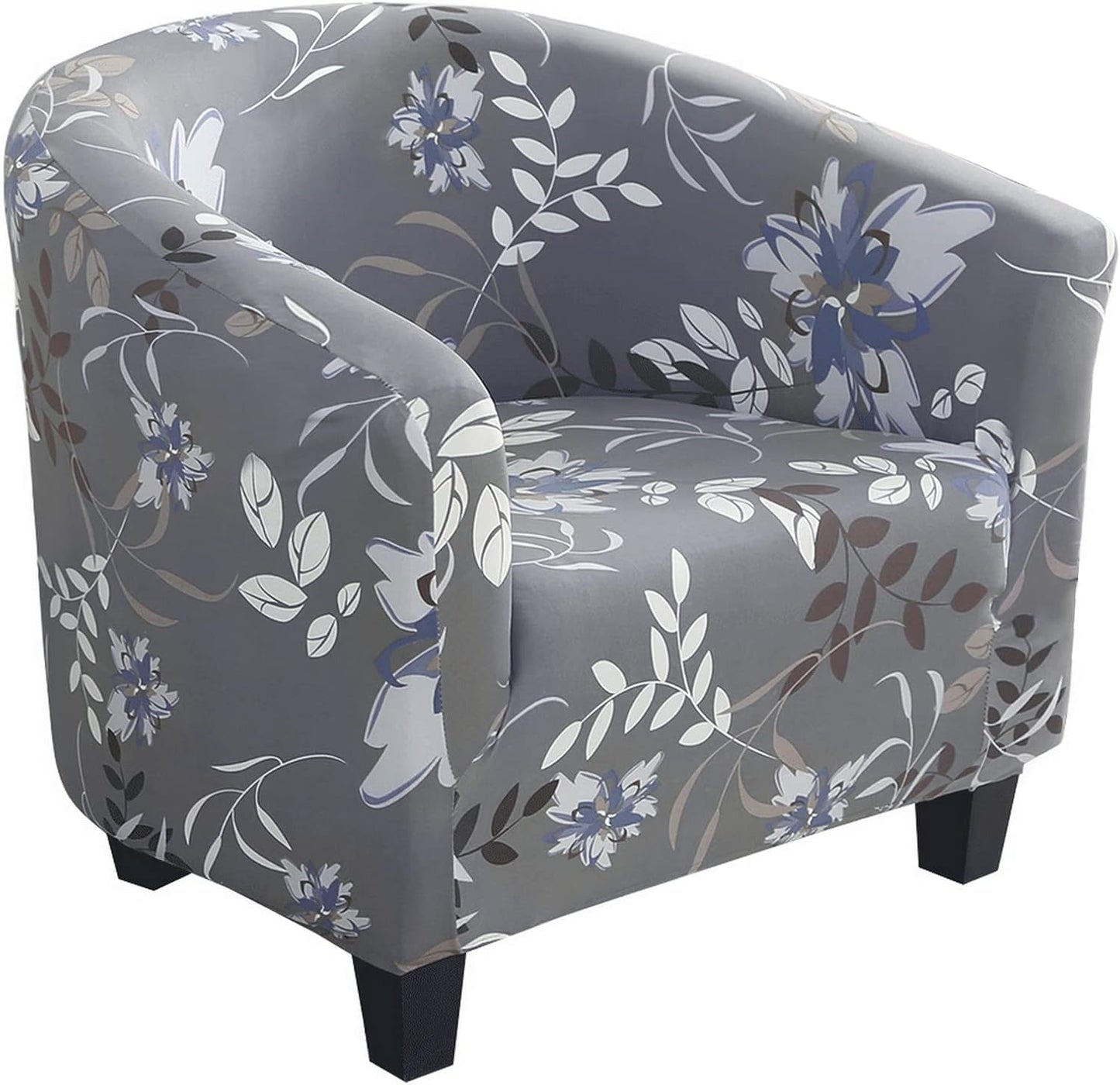Club Chair Slipcover Stretch Barrel Chair Covers Jacquard Tub Chair Slipcover Spandex Armchair Sofa Cover Removable Couch Furniture Protector Arm Chair Cover for Living Room(Creamy-White)