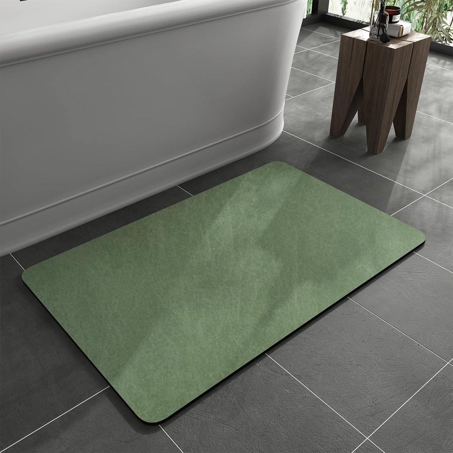 Bath Mat Rug-Rubber Backing Non Slip Quick Dry Absorbent Thin Bathroom Rugs Fit Under Door-Faux Suede Surface Bathroom Floor Mats-Shower Rug for in Front of Bathtub Shower Gray 24"X70"