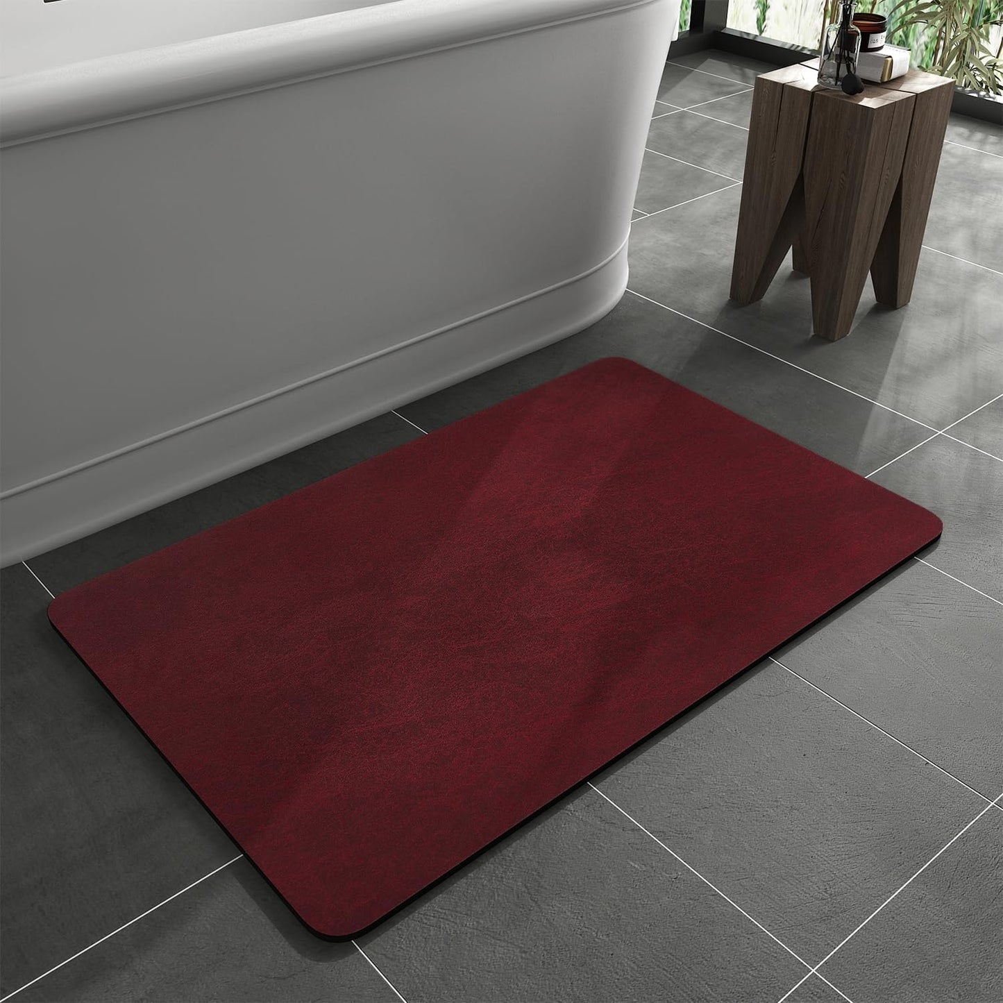 Bath Mat Rug-Rubber Backing Non Slip Quick Dry Absorbent Thin Bathroom Rugs Fit Under Door-Faux Suede Surface Bathroom Floor Mats-Shower Rug for in Front of Bathtub Shower Gray 24"X70"