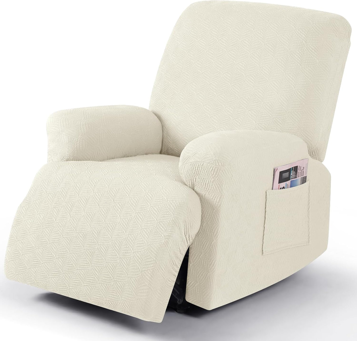 Recliner Covers Recliner Chair Covers Reclining Couch Covers Sofa Slipcovers Stretch Soft Washable (Single-Seater, Cream)