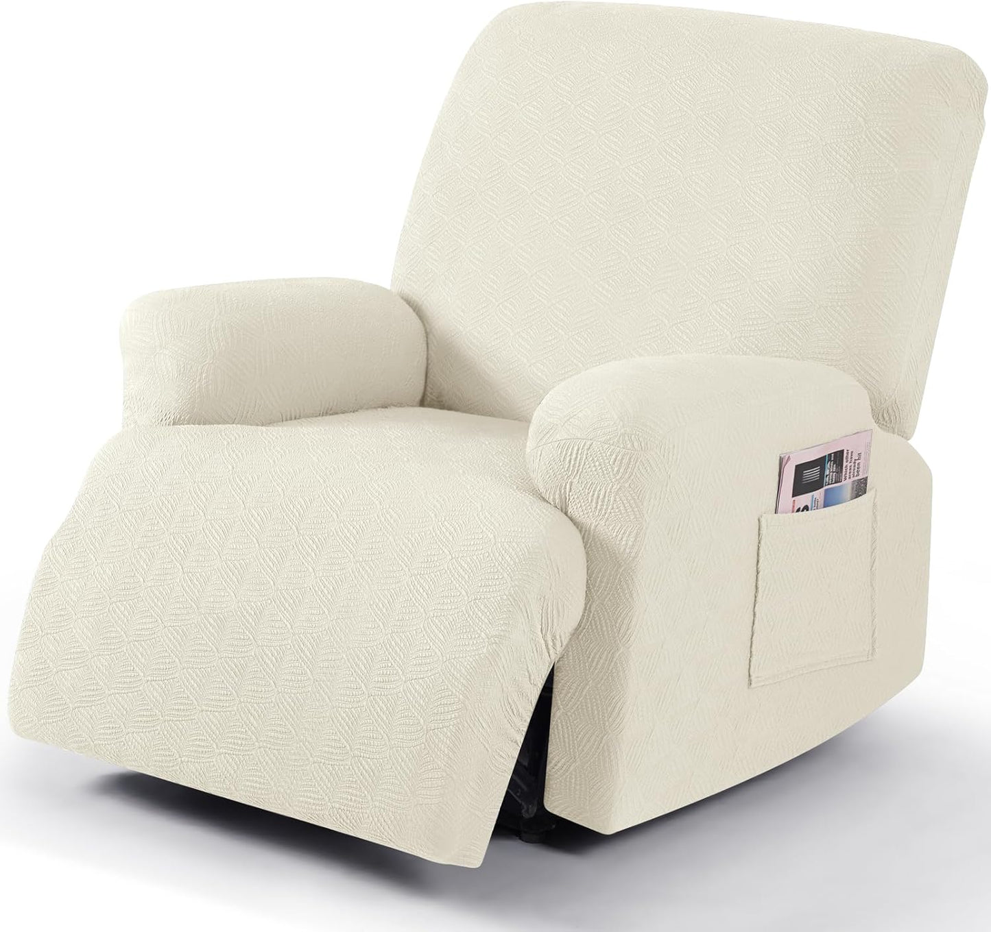 Recliner Covers Recliner Chair Covers Reclining Couch Covers Sofa Slipcovers Stretch Soft Washable (Single-Seater, Cream)