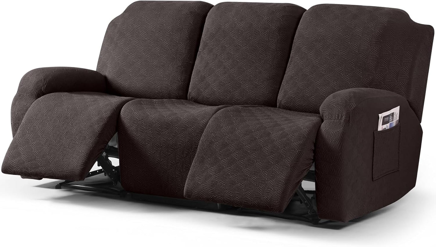 Recliner Covers Recliner Chair Covers Reclining Couch Covers Sofa Slipcovers Stretch Soft Washable (Single-Seater, Cream)