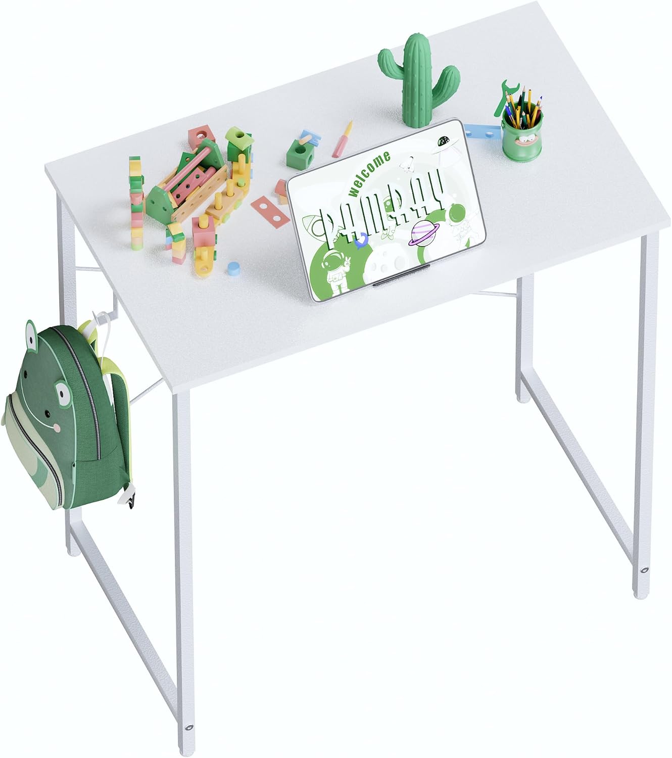47 Inch Computer Desk for Small Spaces with Storage Bag, Home Office Work Desk with Headphone Hook, Small Office Desk Study Writing Table