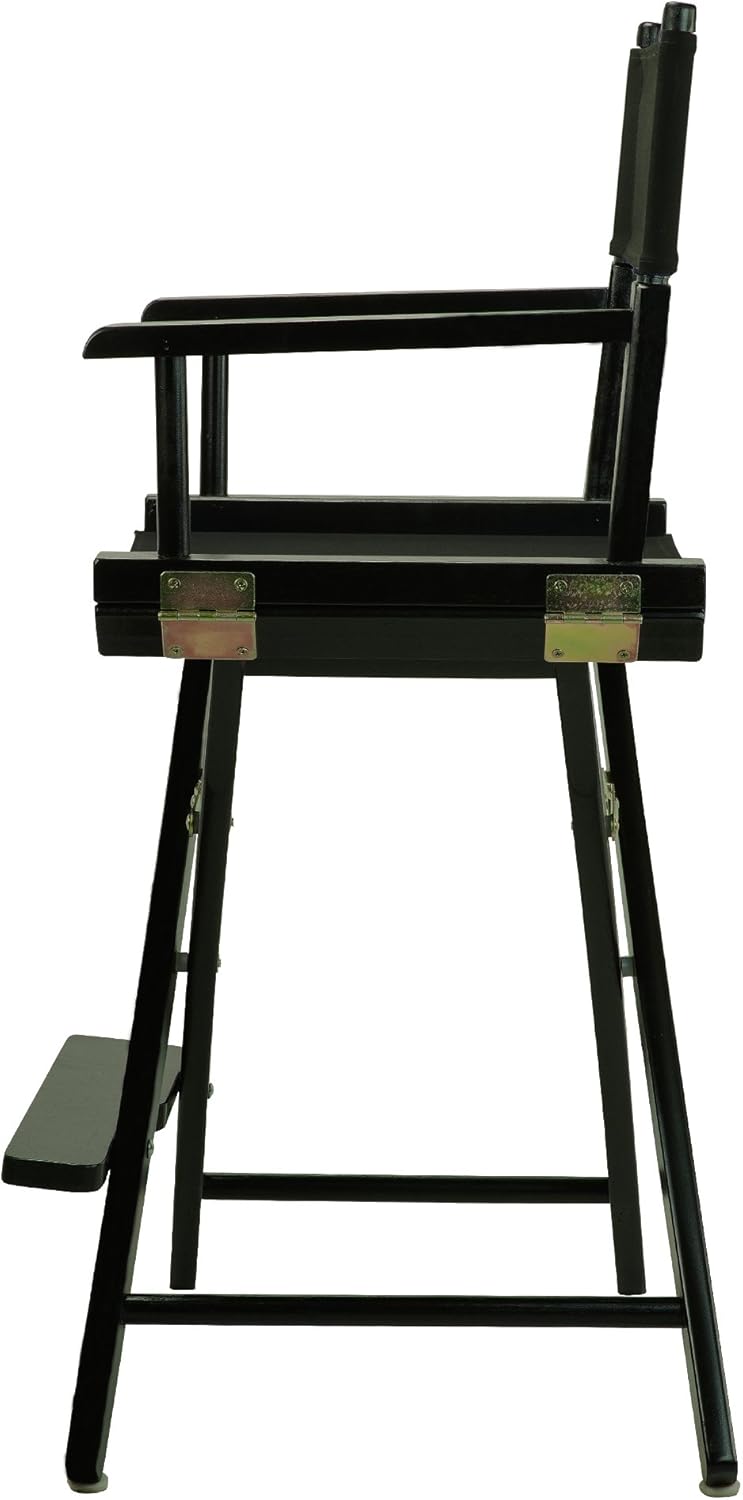 Casual Home 24" Director's Chair Black Frame-with Black Canvas, Counter Height