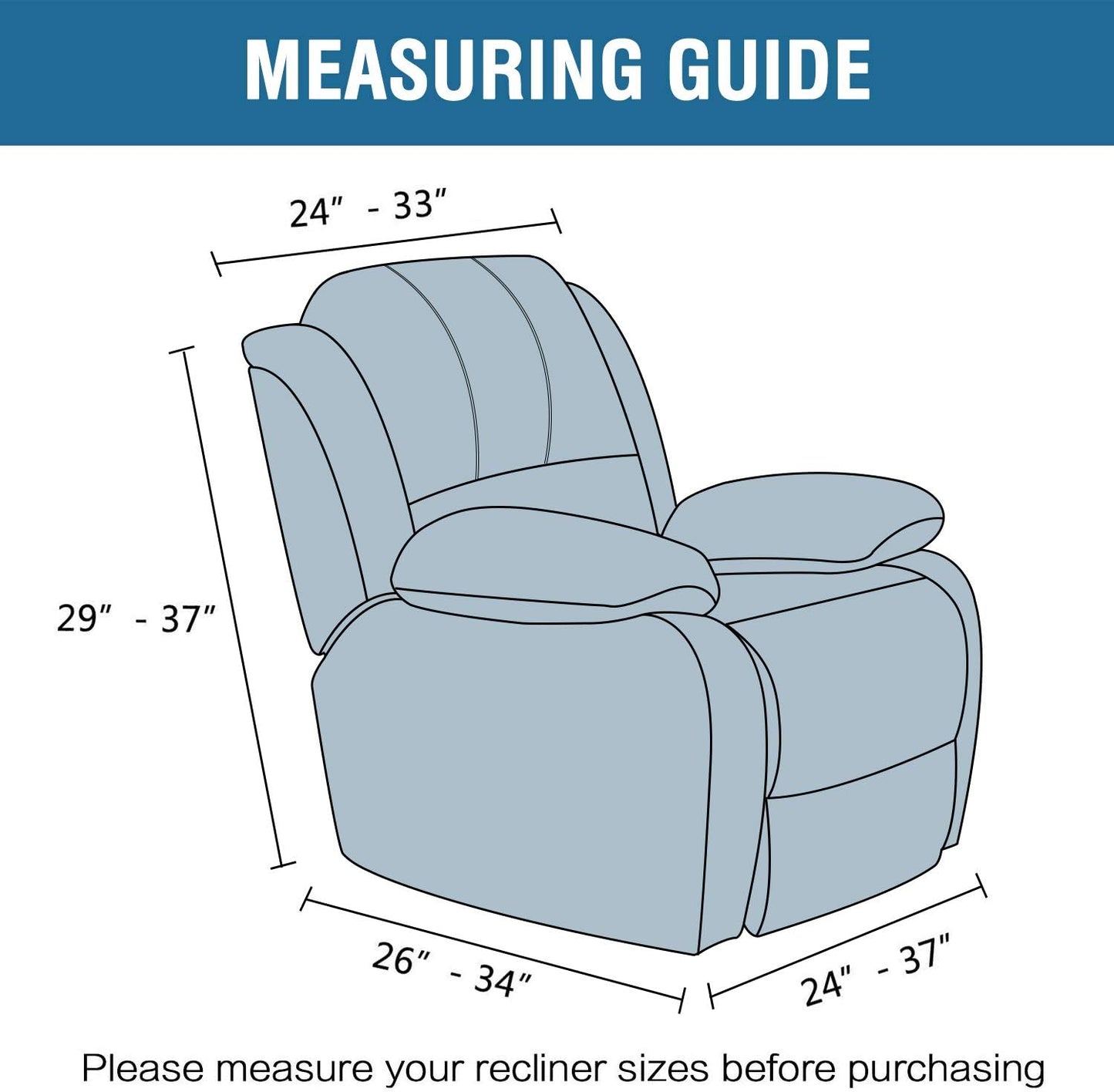 Stretch Recliner Covers 1-Piece Lazy Boy Recliner Chair Covers with Pocket Nonslip Recliner Slip Cover Stay in Place with Elastic Bottom Feature Velvet Plush Fabric(Recliner, Camel)