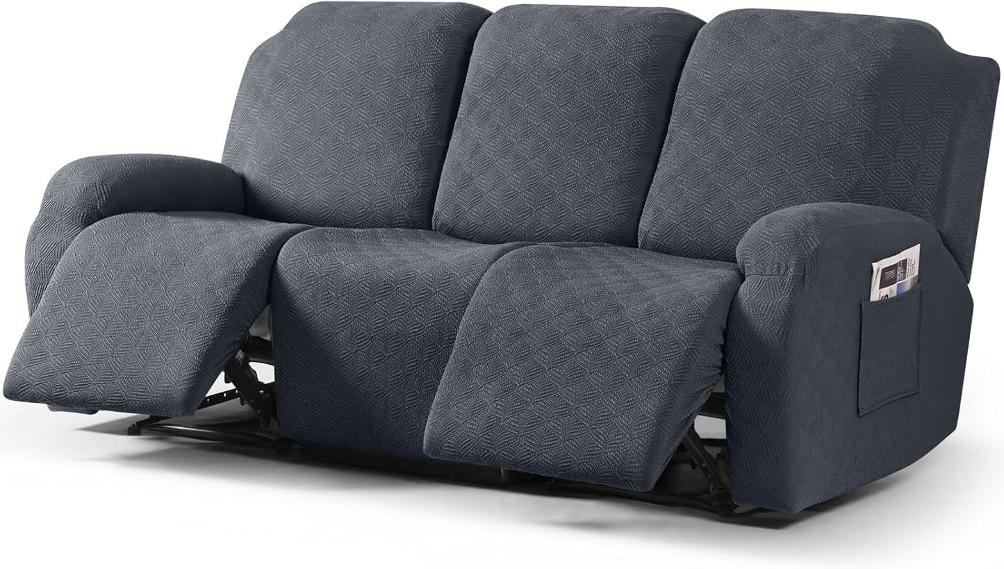 Recliner Covers Recliner Chair Covers Reclining Couch Covers Sofa Slipcovers Stretch Soft Washable (Single-Seater, Cream)