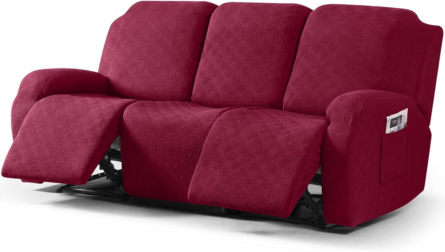 Recliner Covers Recliner Chair Covers Reclining Couch Covers Sofa Slipcovers Stretch Soft Washable (Single-Seater, Cream)