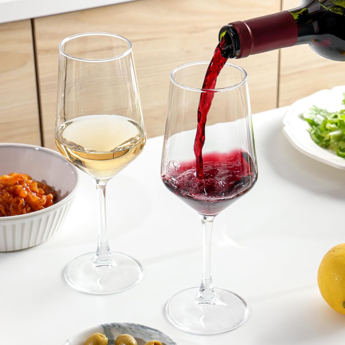 Wine Glasses Set of 12, 13.5oz Red & White Wine Glasses for Party, Long Stem Wine Glasses, Lead-free, Ideal Wine Accessories Gift (Clear)