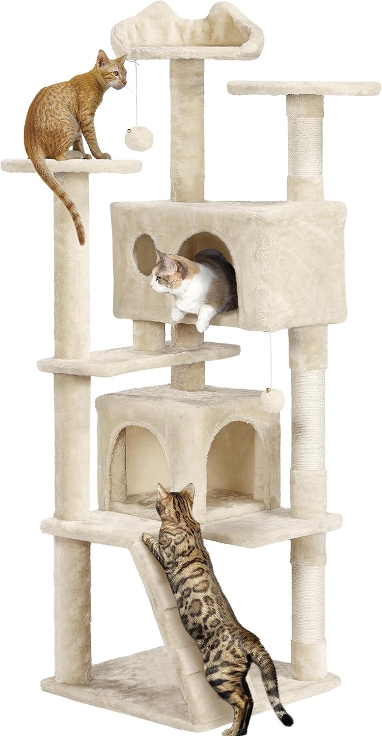 54in Cat Tree Tower Condo Furniture Scratch Post for Kittens Pet House Play