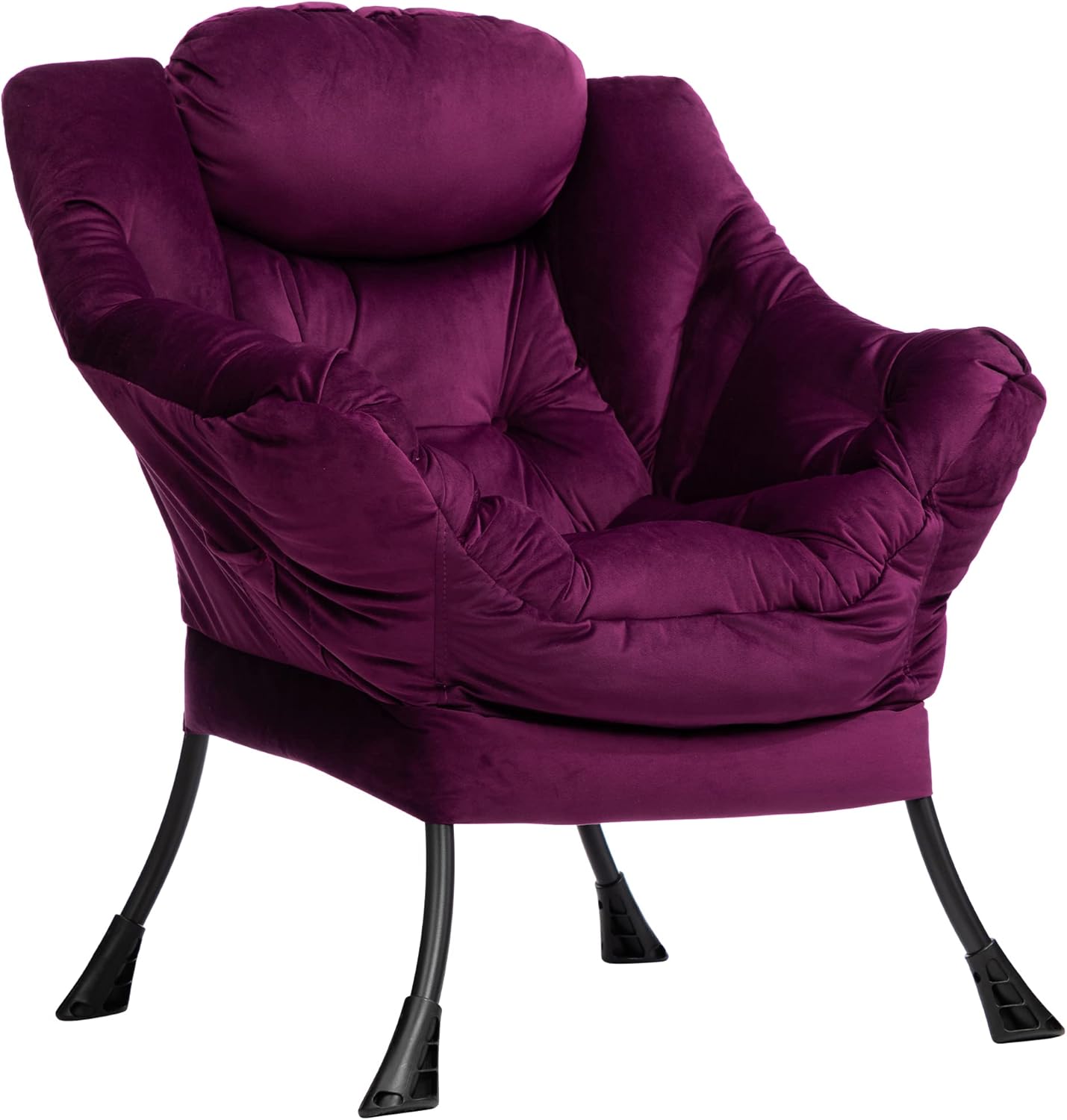 Fabric Large Lazy Chair for Living Room Accent Reading Chair Cozy Lounge Chair with Armrest Leisure Sofa Chair for Bedroom, Dorm, Dark Grey