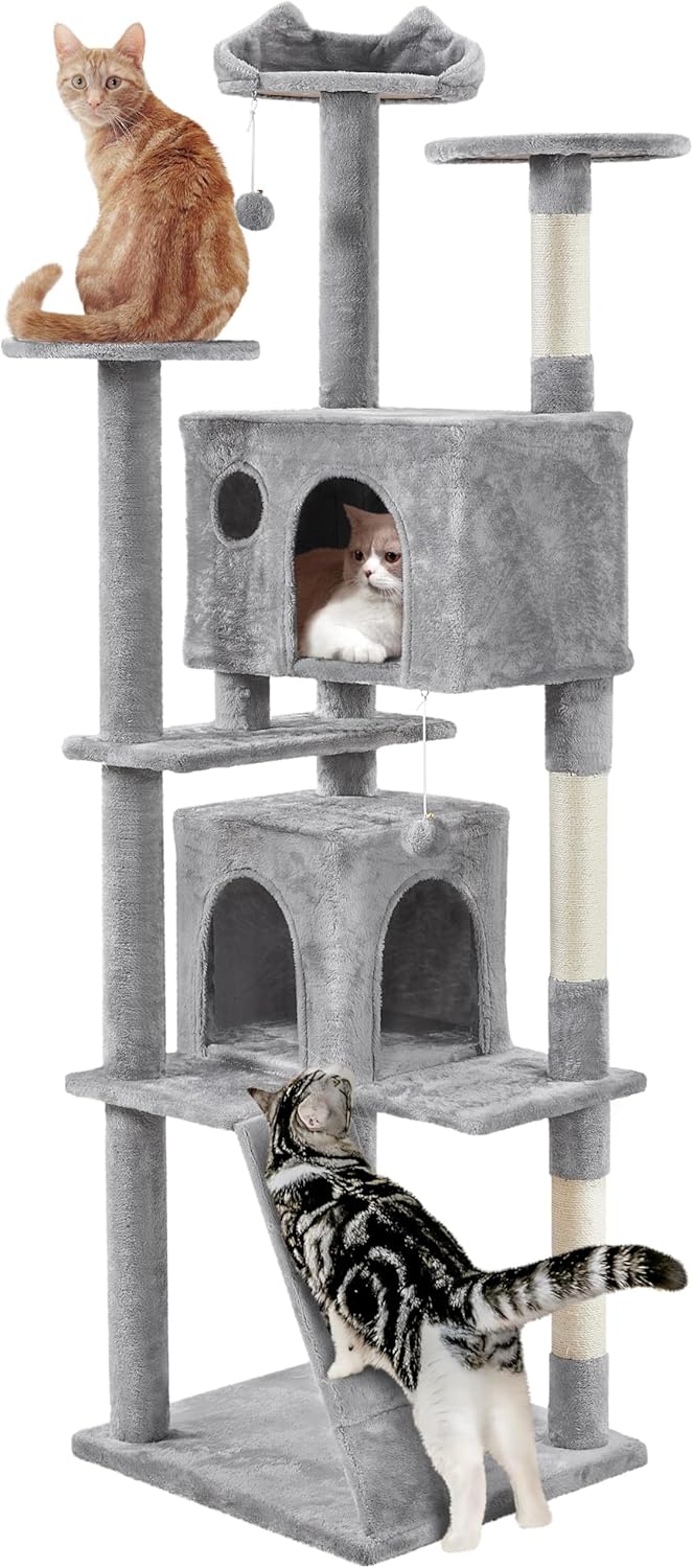 54in Cat Tree Tower Condo Furniture Scratch Post for Kittens Pet House Play