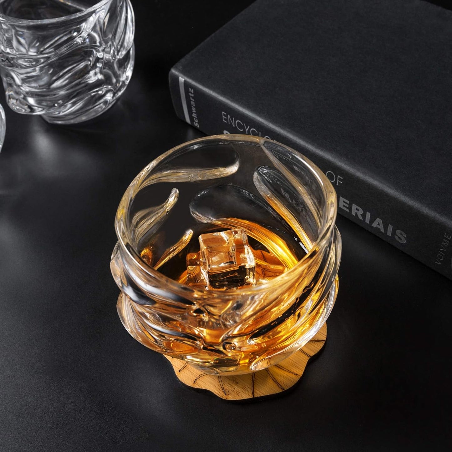 Old Fashioned Whiskey Glasses 11 Oz - Glasses Set of 4 for Bourbon Cocktail Scotch Snifter Malt Cognac - Heavy Crystal Bar Glassware - Unique Men Gift