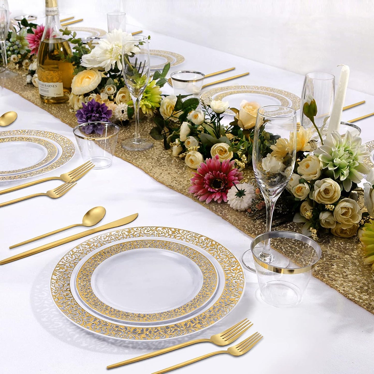 Matte Gold Silverware Set, 40-Piece Stainless Steel Flatware Set, Satin Finish tableware Cutlery Set, Service for 8, Home and Restaurant, Dishwasher Safe