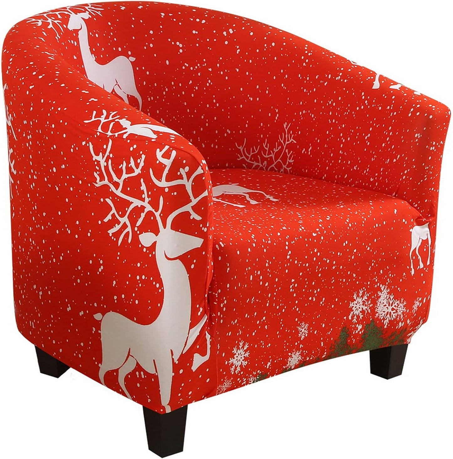 Club Chair Slipcover Stretch Barrel Chair Covers Jacquard Tub Chair Slipcover Spandex Armchair Sofa Cover Removable Couch Furniture Protector Arm Chair Cover for Living Room(Creamy-White)