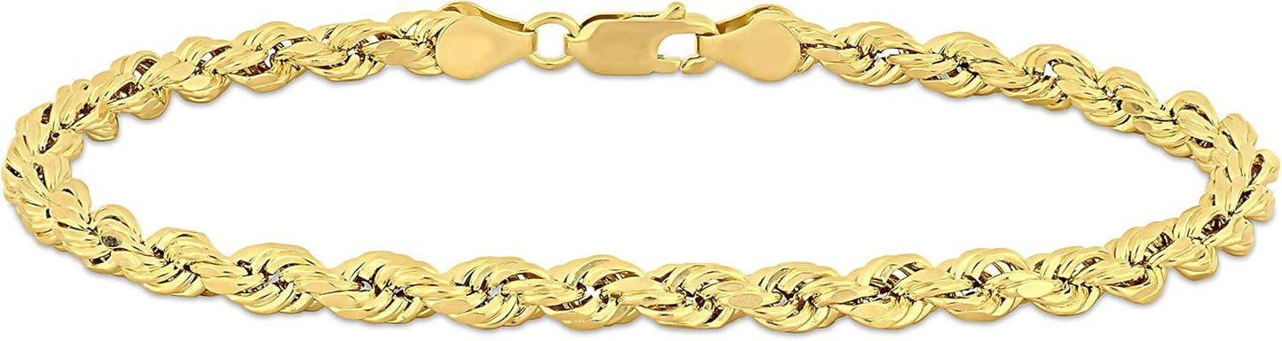 Gold Rope Chain for Men and Women in Real 10k or 14k Gold - Gold Rope Chain Bracelets