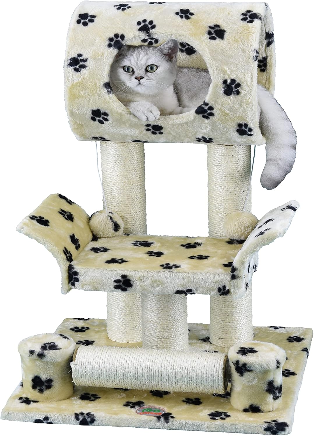 Cat Tree Condo House, 18W x 17.5L x 28H Inches, Leopard