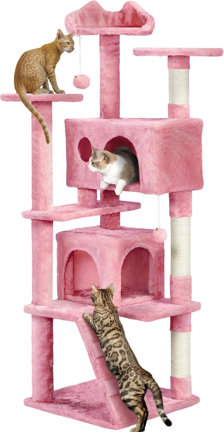 54in Cat Tree Tower Condo Furniture Scratch Post for Kittens Pet House Play