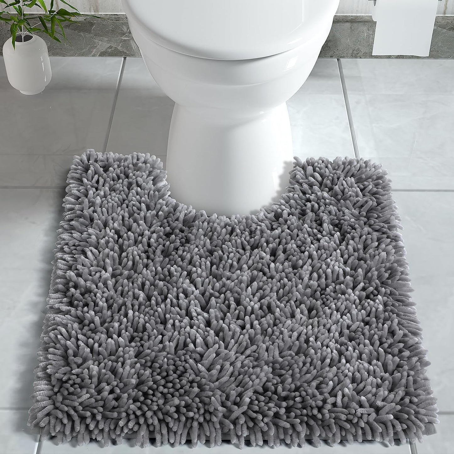 Bath Mats for Bathroom 36 x 24, Soft Shaggy Large Size Water Absorbent Bath Rug, Non-Slip, Machine Washable Quick Dry Shower Rug, Microfiber Thick Mat for Bathroom Floor/Tub, Black