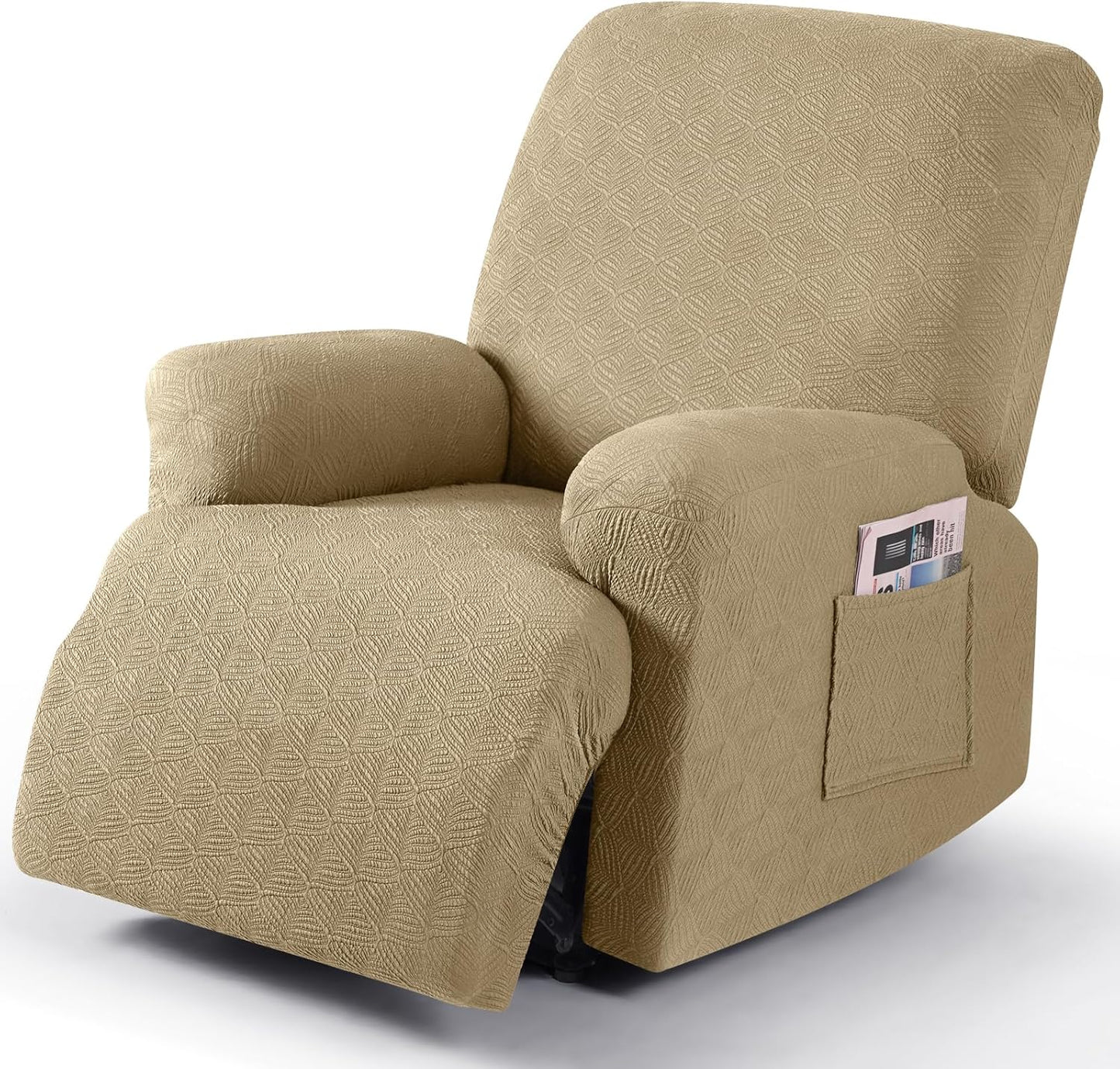 Recliner Covers Recliner Chair Covers Reclining Couch Covers Sofa Slipcovers Stretch Soft Washable (Single-Seater, Cream)