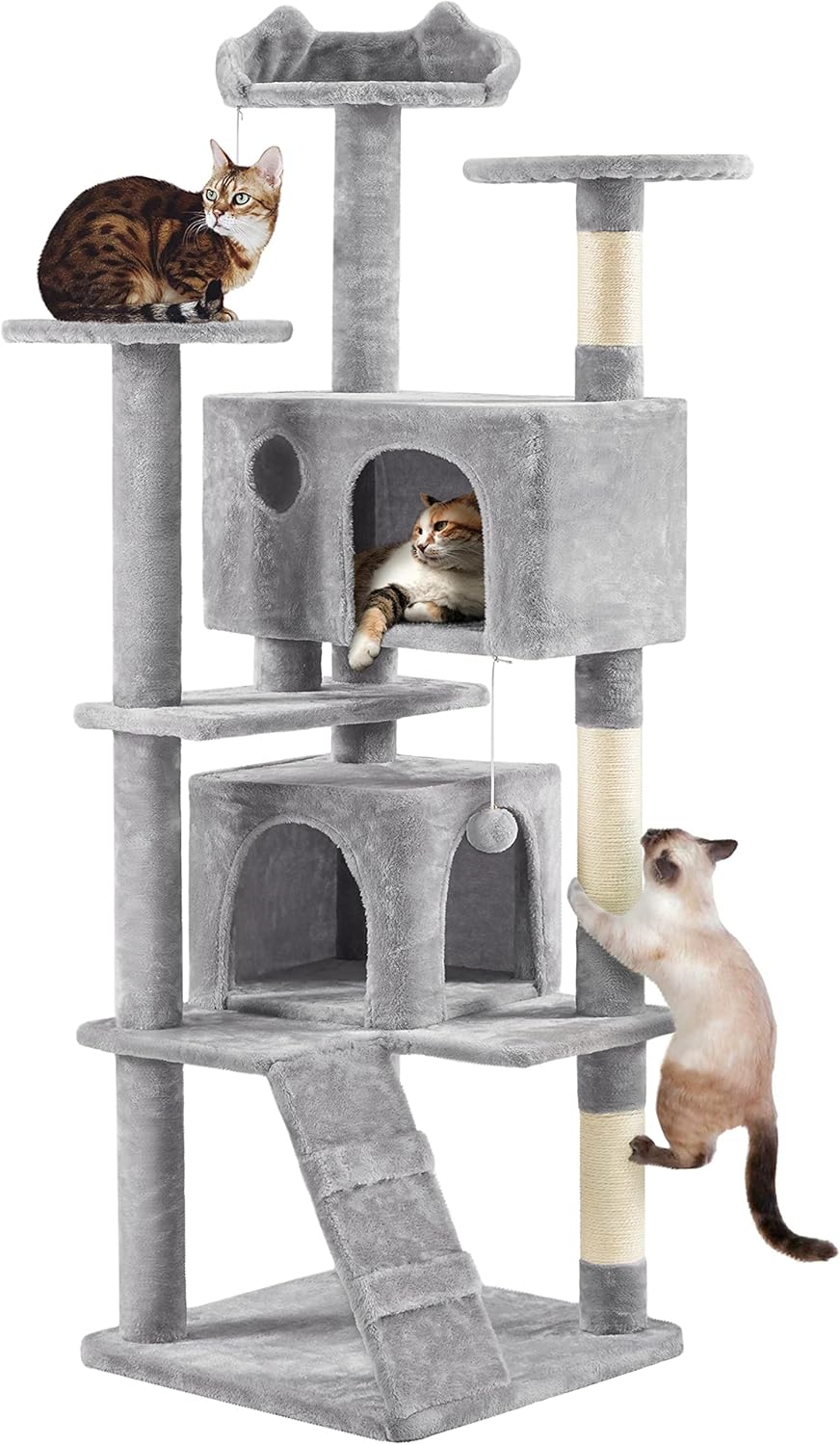54in Cat Tree Tower Condo Furniture Scratch Post for Kittens Pet House Play