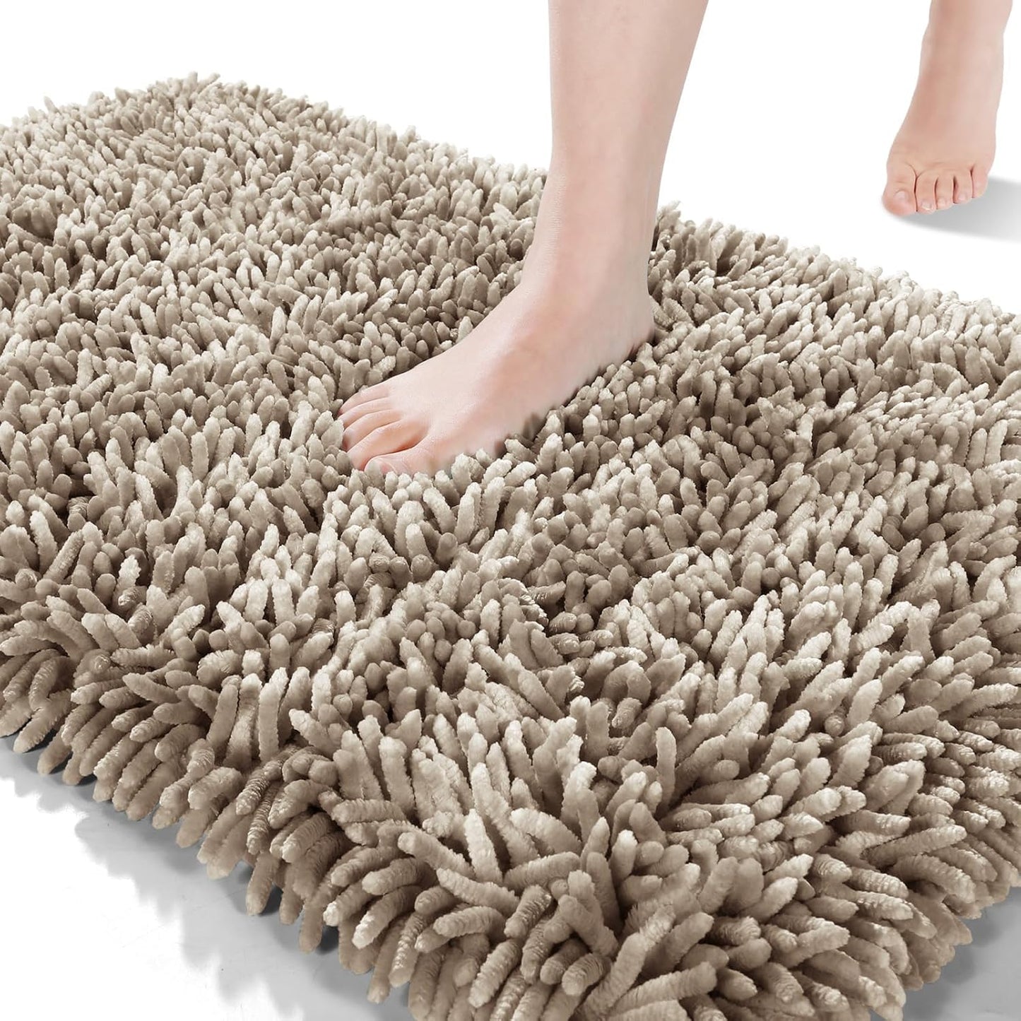 Bath Mats for Bathroom 36 x 24, Soft Shaggy Large Size Water Absorbent Bath Rug, Non-Slip, Machine Washable Quick Dry Shower Rug, Microfiber Thick Mat for Bathroom Floor/Tub, Black
