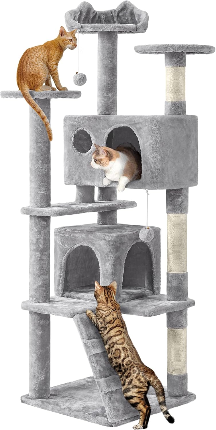 54in Cat Tree Tower Condo Furniture Scratch Post for Kittens Pet House Play