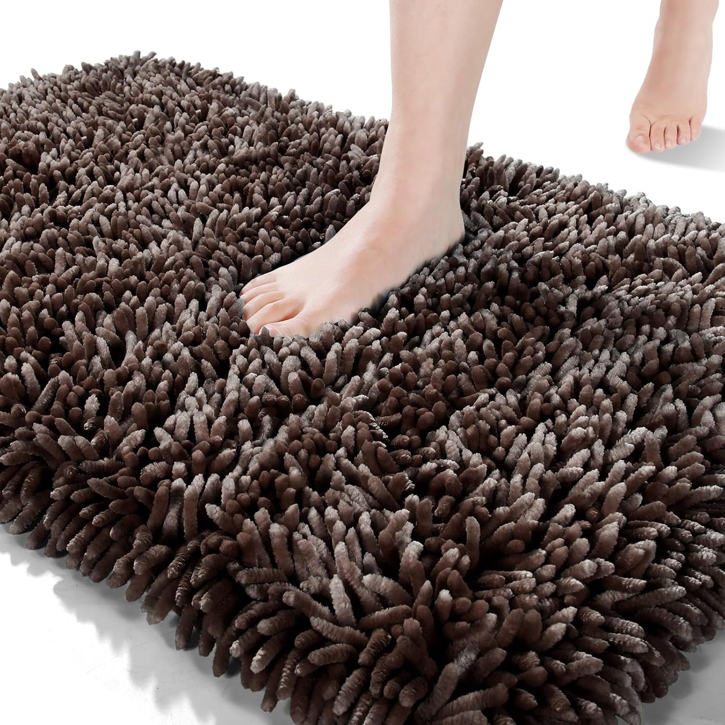 Bath Mats for Bathroom 36 x 24, Soft Shaggy Large Size Water Absorbent Bath Rug, Non-Slip, Machine Washable Quick Dry Shower Rug, Microfiber Thick Mat for Bathroom Floor/Tub, Black