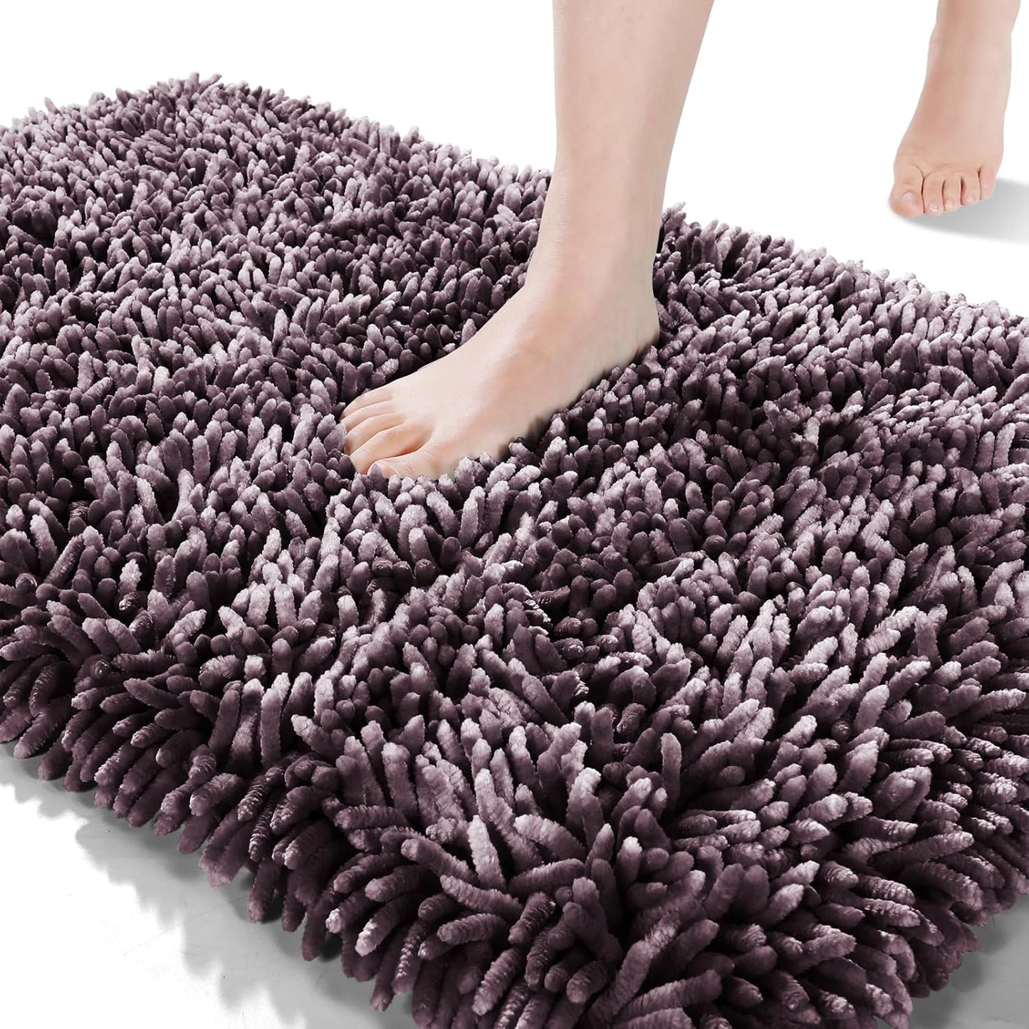 Bath Mats for Bathroom 36 x 24, Soft Shaggy Large Size Water Absorbent Bath Rug, Non-Slip, Machine Washable Quick Dry Shower Rug, Microfiber Thick Mat for Bathroom Floor/Tub, Black