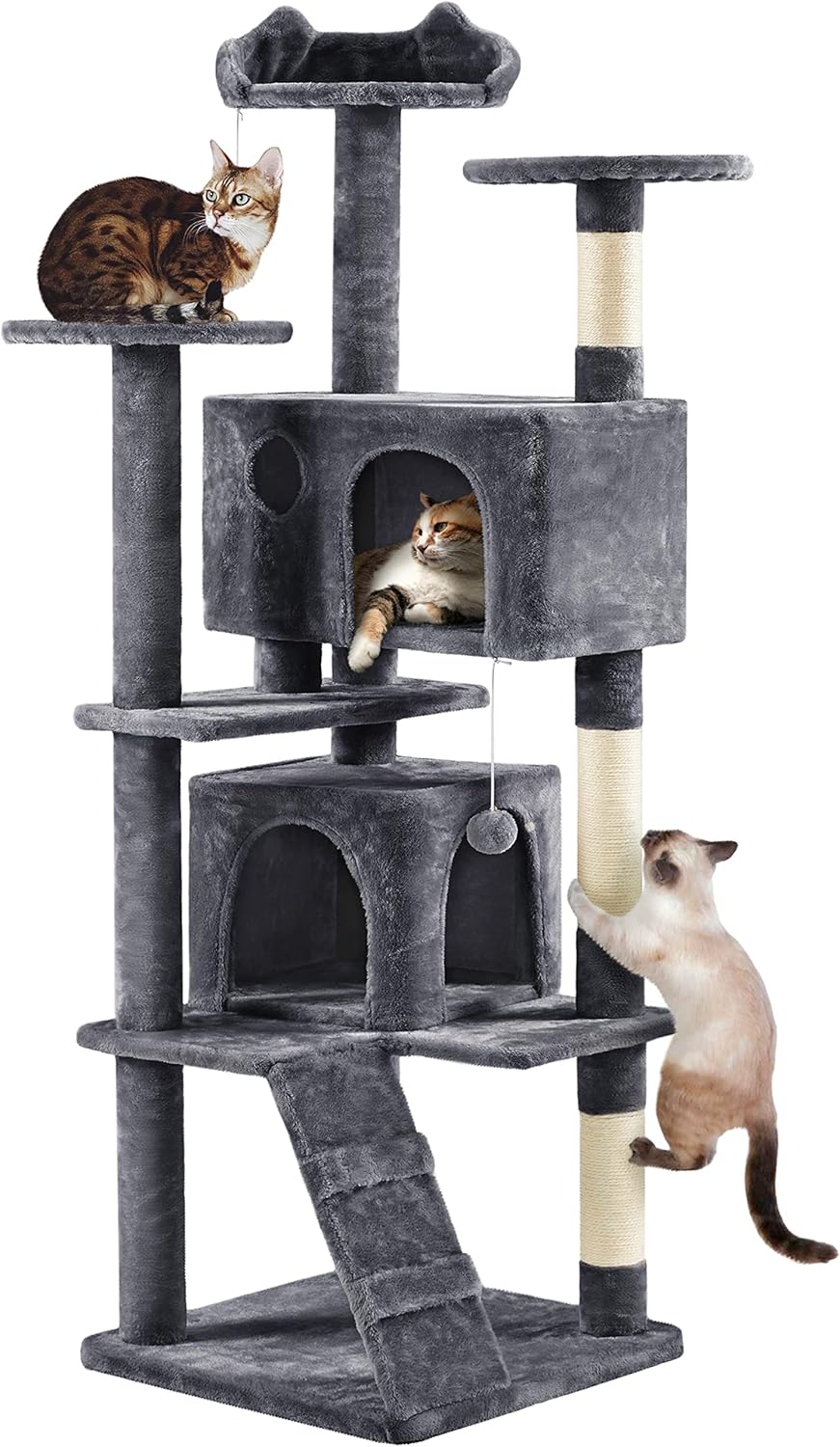 54in Cat Tree Tower Condo Furniture Scratch Post for Kittens Pet House Play