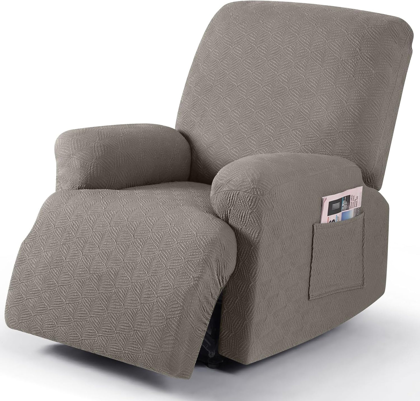 Recliner Covers Recliner Chair Covers Reclining Couch Covers Sofa Slipcovers Stretch Soft Washable (Single-Seater, Cream)