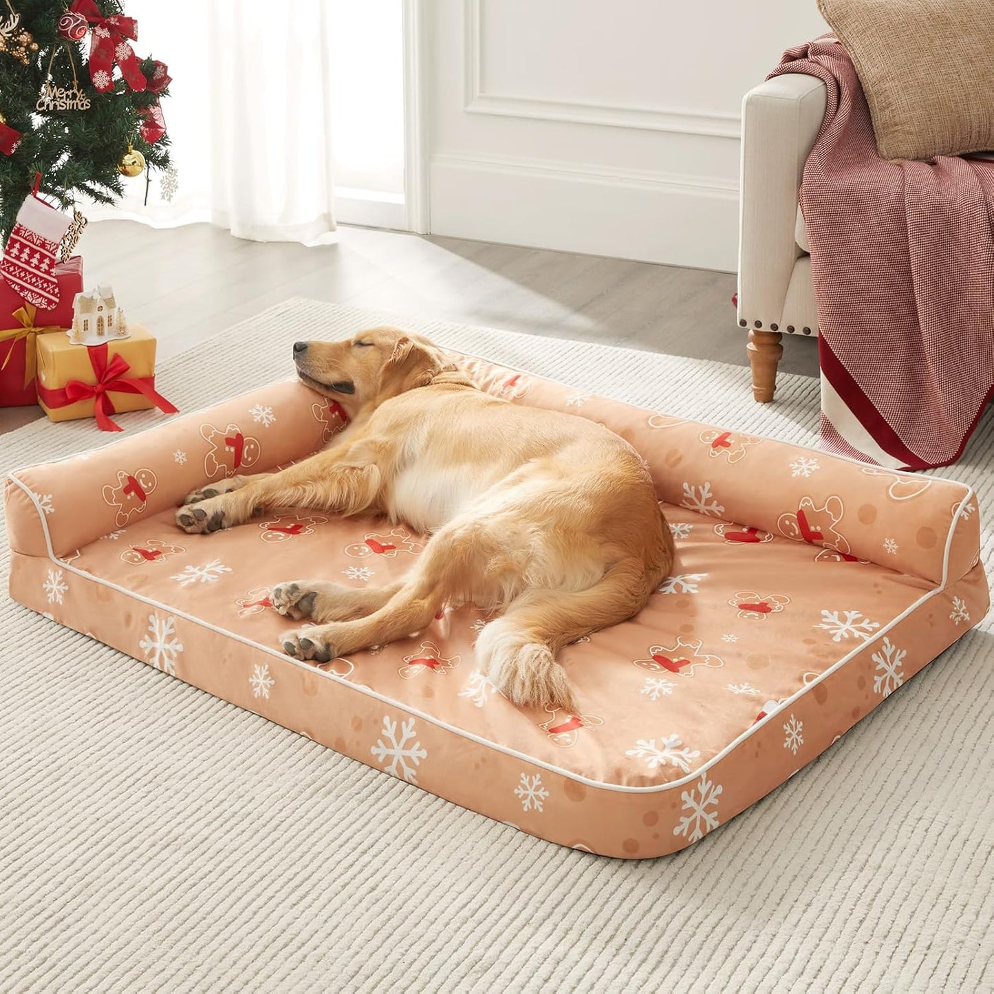 Orthopedic Dog Beds for Large Dogs-Waterproof Sofa Dog Bed with Removable Washable Cover, Large Dog Bed with Waterproof Lining and Nonskid Bottom,Pet Bed for Large Dogs