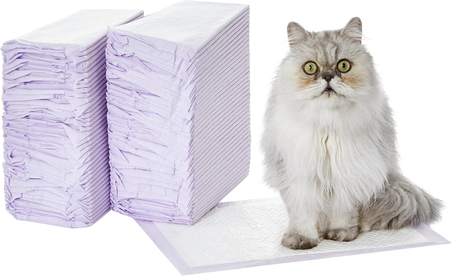 Basics Cat Pad Refills for Litter Box, Unscented, Pack of 40, Polyethylene, Purple and White