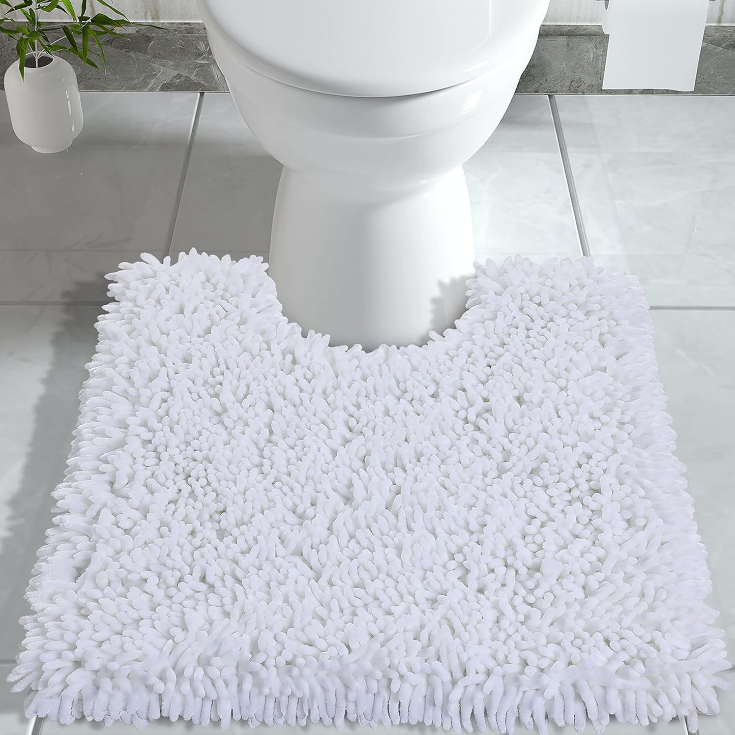 Bath Mats for Bathroom 36 x 24, Soft Shaggy Large Size Water Absorbent Bath Rug, Non-Slip, Machine Washable Quick Dry Shower Rug, Microfiber Thick Mat for Bathroom Floor/Tub, Black