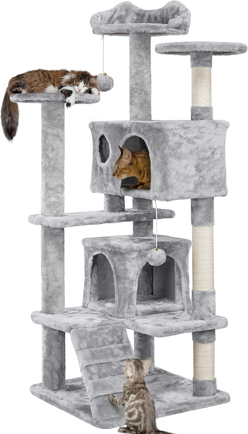 54in Cat Tree Tower Condo Furniture Scratch Post for Kittens Pet House Play