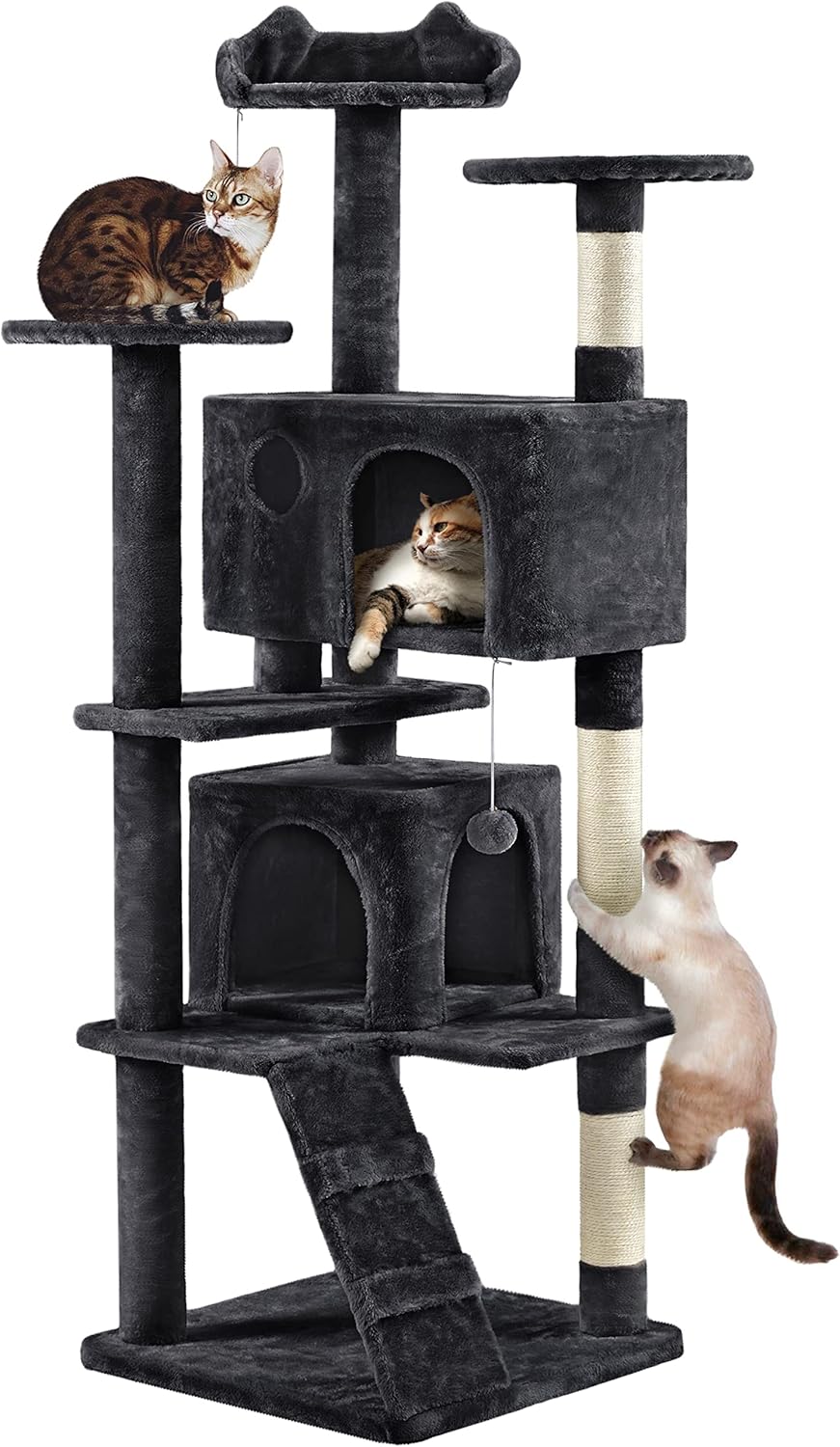 54in Cat Tree Tower Condo Furniture Scratch Post for Kittens Pet House Play