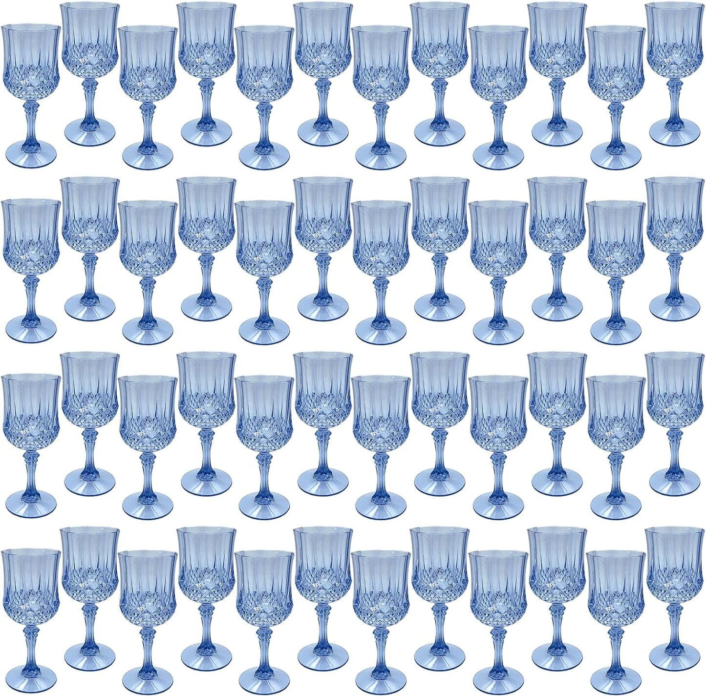 Transparent Plastic Wine Glasses，Transparent Plastic Goblets for Parties，Transparent Drinking Glasses for Wedding Reception, Grand Event Party Supplies (24, transparent)