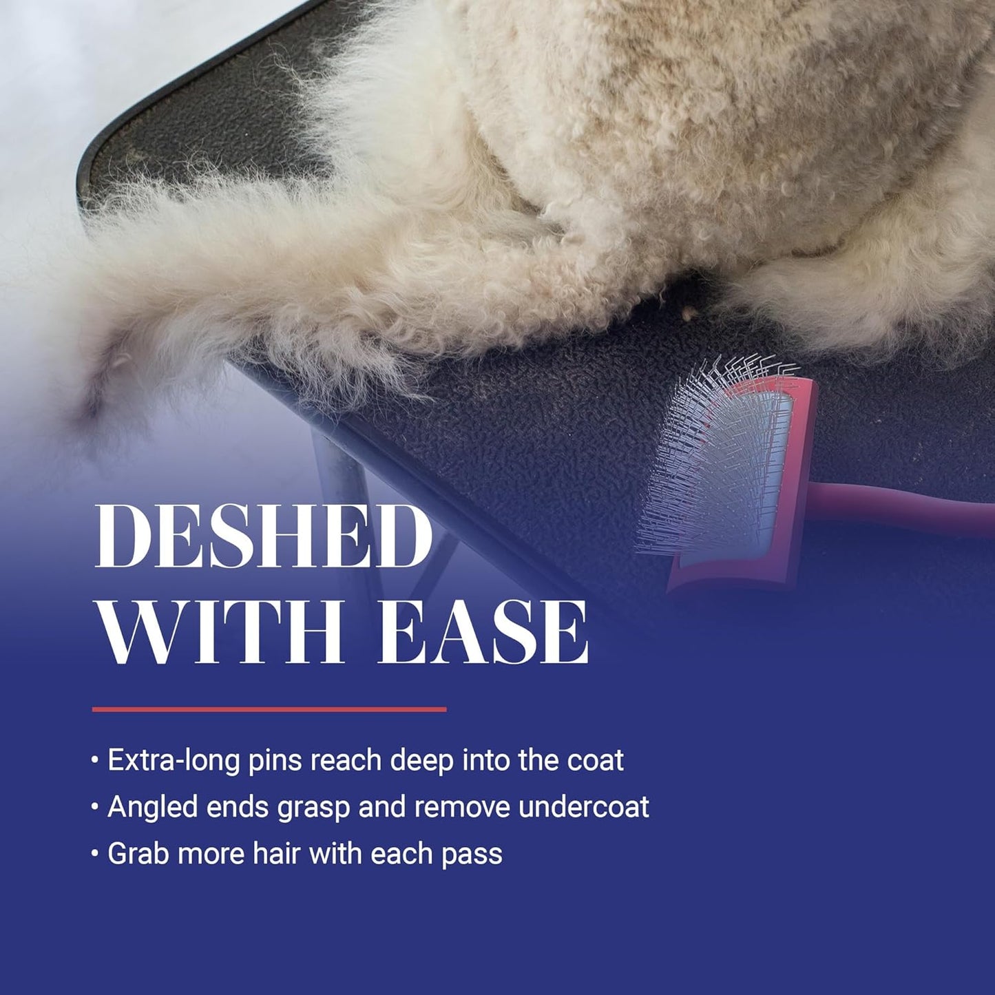 Dog Slicker Brush, Groom Like a Professional, Fluff Detangle Style, Saves Time Energy, Made in Germany, Coral, Medium
