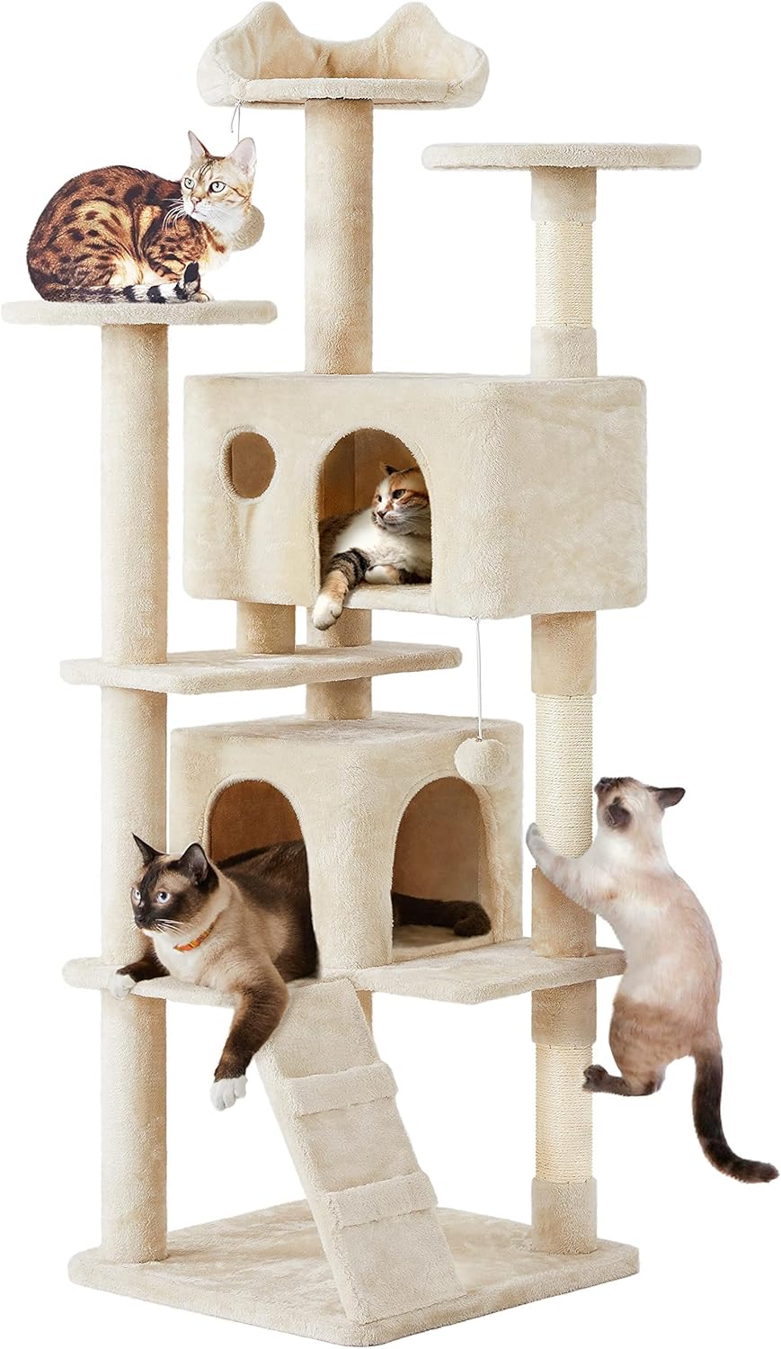 54in Cat Tree Tower Condo Furniture Scratch Post for Kittens Pet House Play