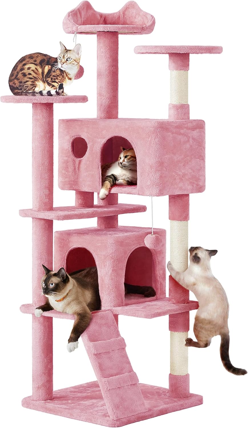 54in Cat Tree Tower Condo Furniture Scratch Post for Kittens Pet House Play