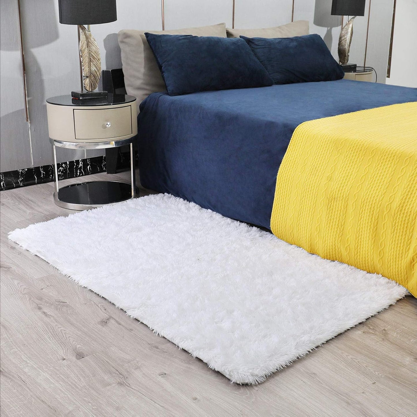 Rugs for Living Room Grey, Fluffy Shag Large Fuzzy Plush Soft Area Rug, 5x8 Gray Shaggy Carpets for Bedroom, Kids Boys Girls Dorm Nursery Home Decor Aesthetic