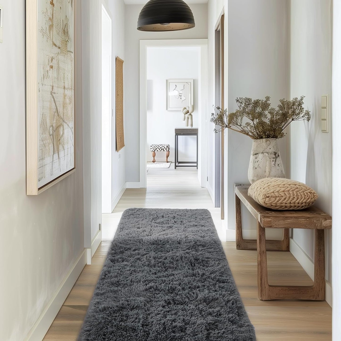 Rugs for Living Room Grey, Fluffy Shag Large Fuzzy Plush Soft Area Rug, 5x8 Gray Shaggy Carpets for Bedroom, Kids Boys Girls Dorm Nursery Home Decor Aesthetic