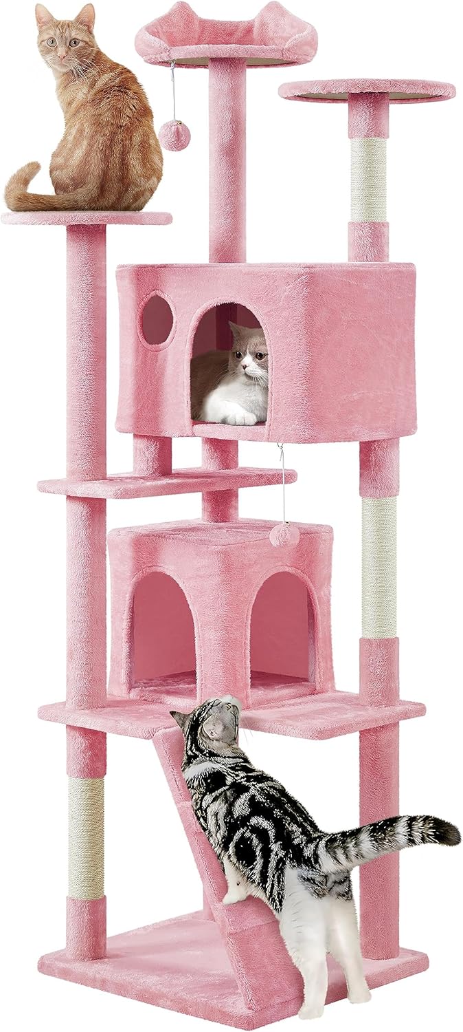 54in Cat Tree Tower Condo Furniture Scratch Post for Kittens Pet House Play