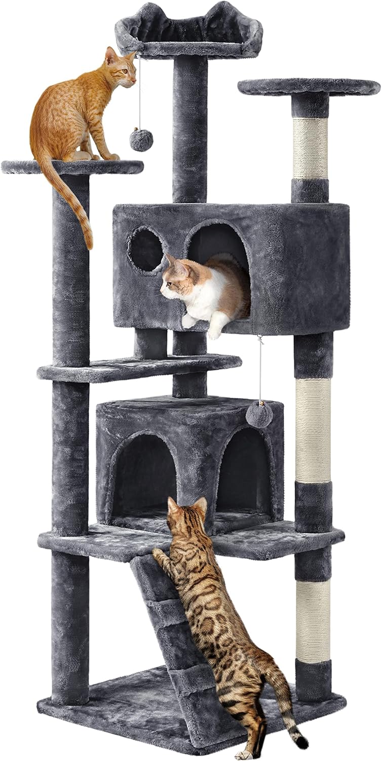 54in Cat Tree Tower Condo Furniture Scratch Post for Kittens Pet House Play