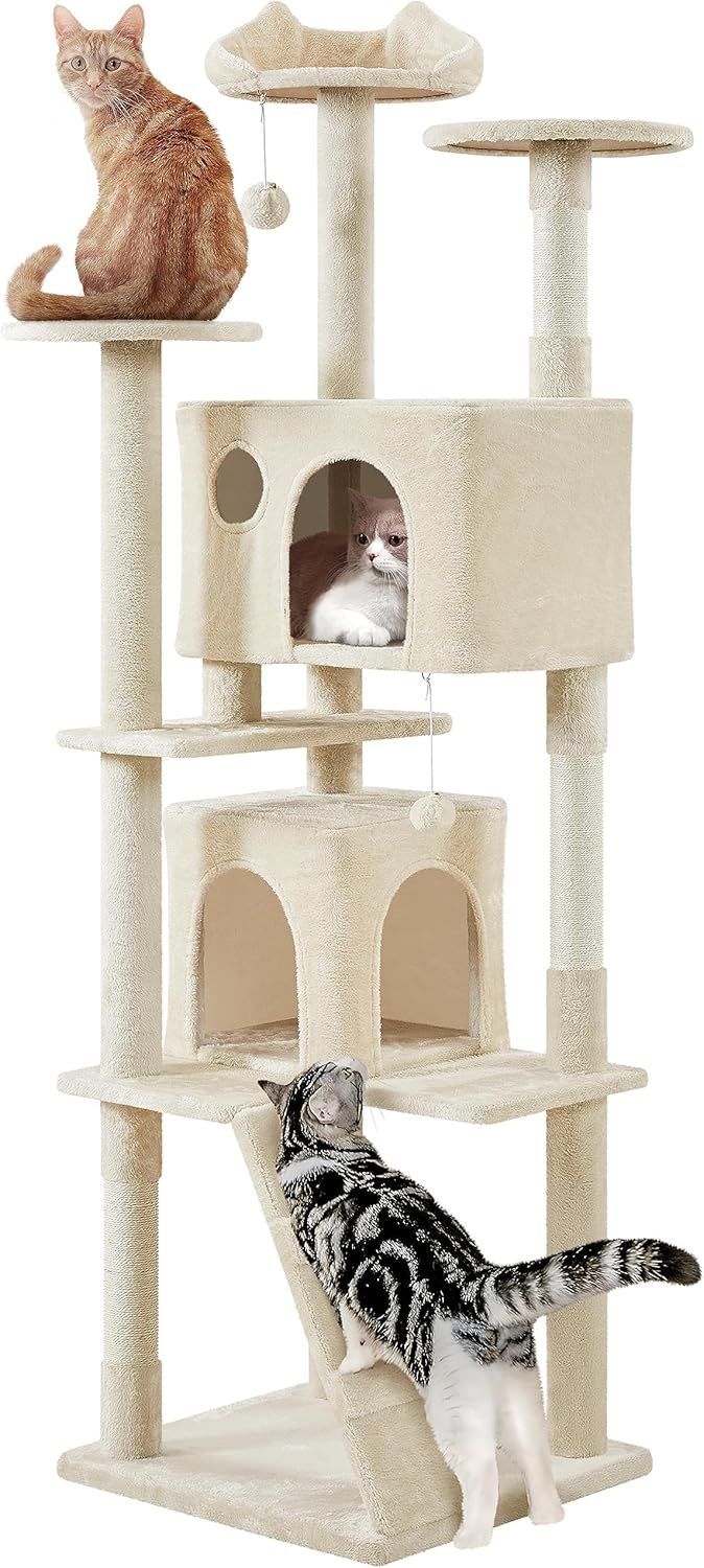 54in Cat Tree Tower Condo Furniture Scratch Post for Kittens Pet House Play